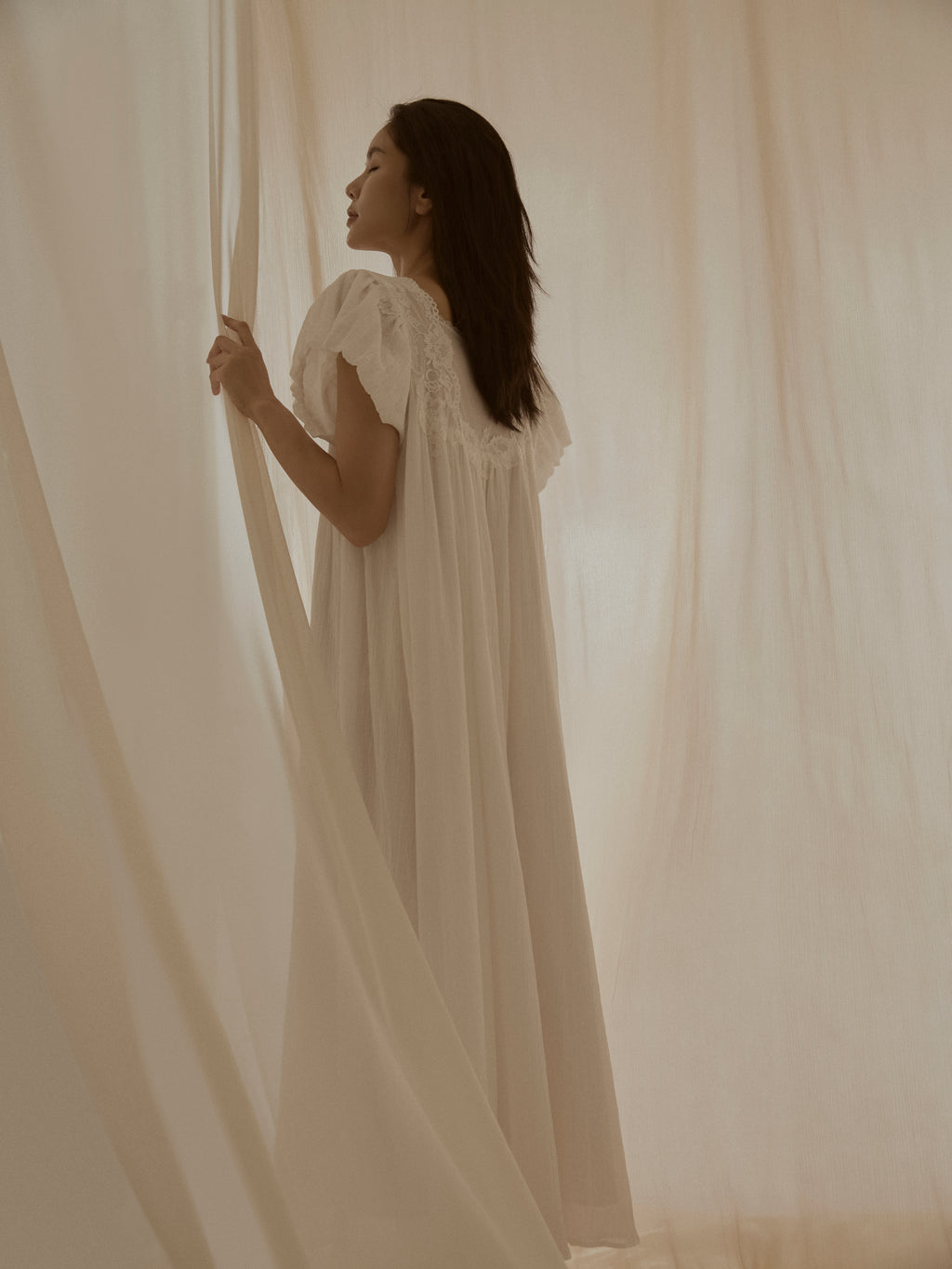 Formiva® “Moon Goddess Pact” French Lace Maxi Dress