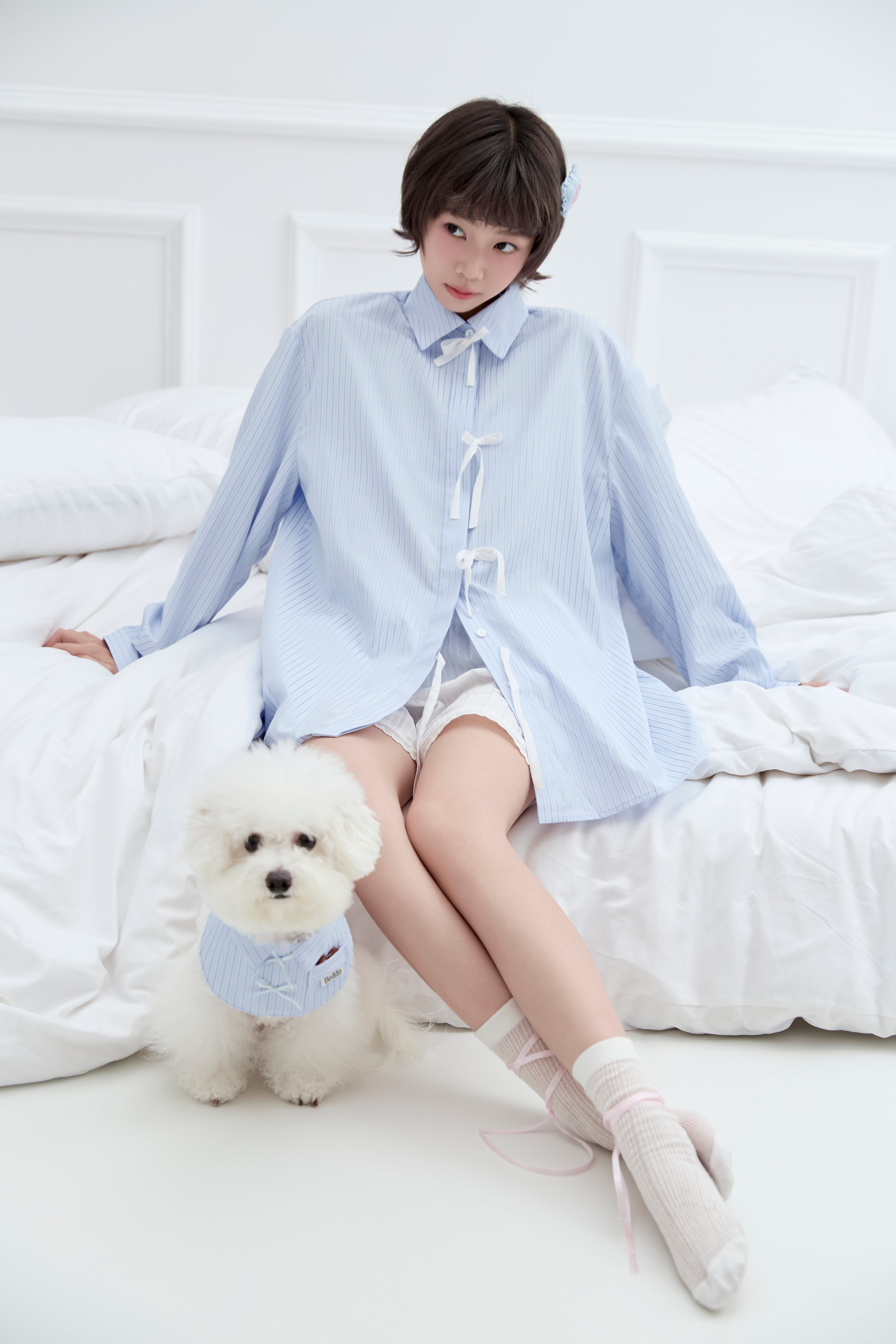 Formiva® Pet Friendly Striped Shirt with Bow Tie Closure