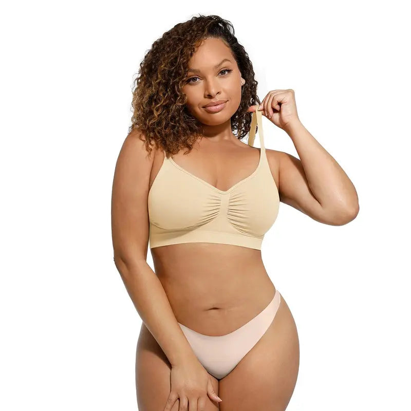 Formiva® Women's Wireless Bra Comfort up to 44DD No Padding No Underwire Unlined Cami Bra Seamless Sports Bra for Everyday Wear Breathable and Stretchy Springtok